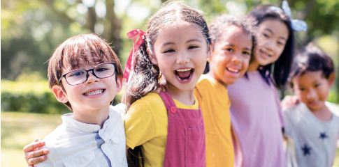A group of kids together