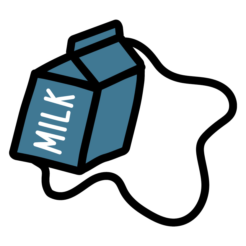 carton of milk spilling