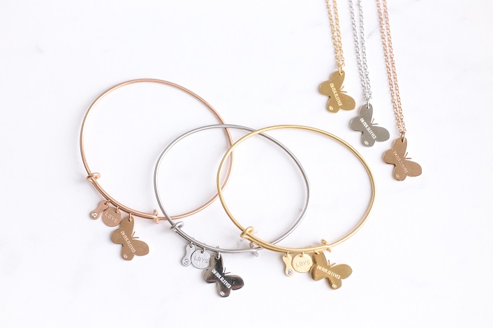 Link Before You Sink butterfly necklaces and bangles