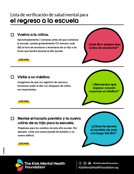 Lista de control para la vuelta al cole