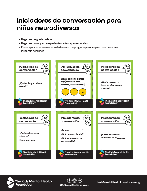 Iniciadores de conversacion para ninos neurodiversos