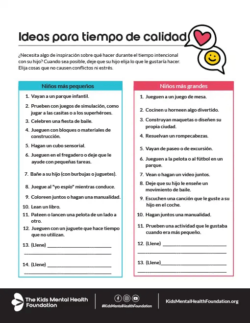Ideas para tiempo de calidad