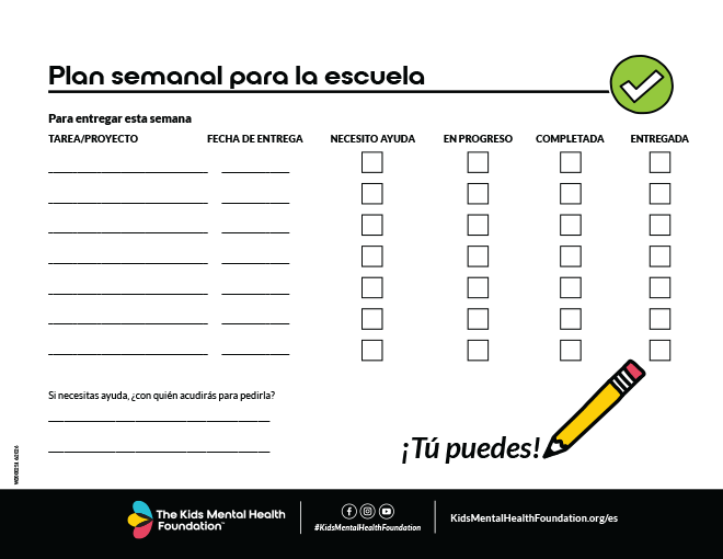 Plan semanal para la escuela